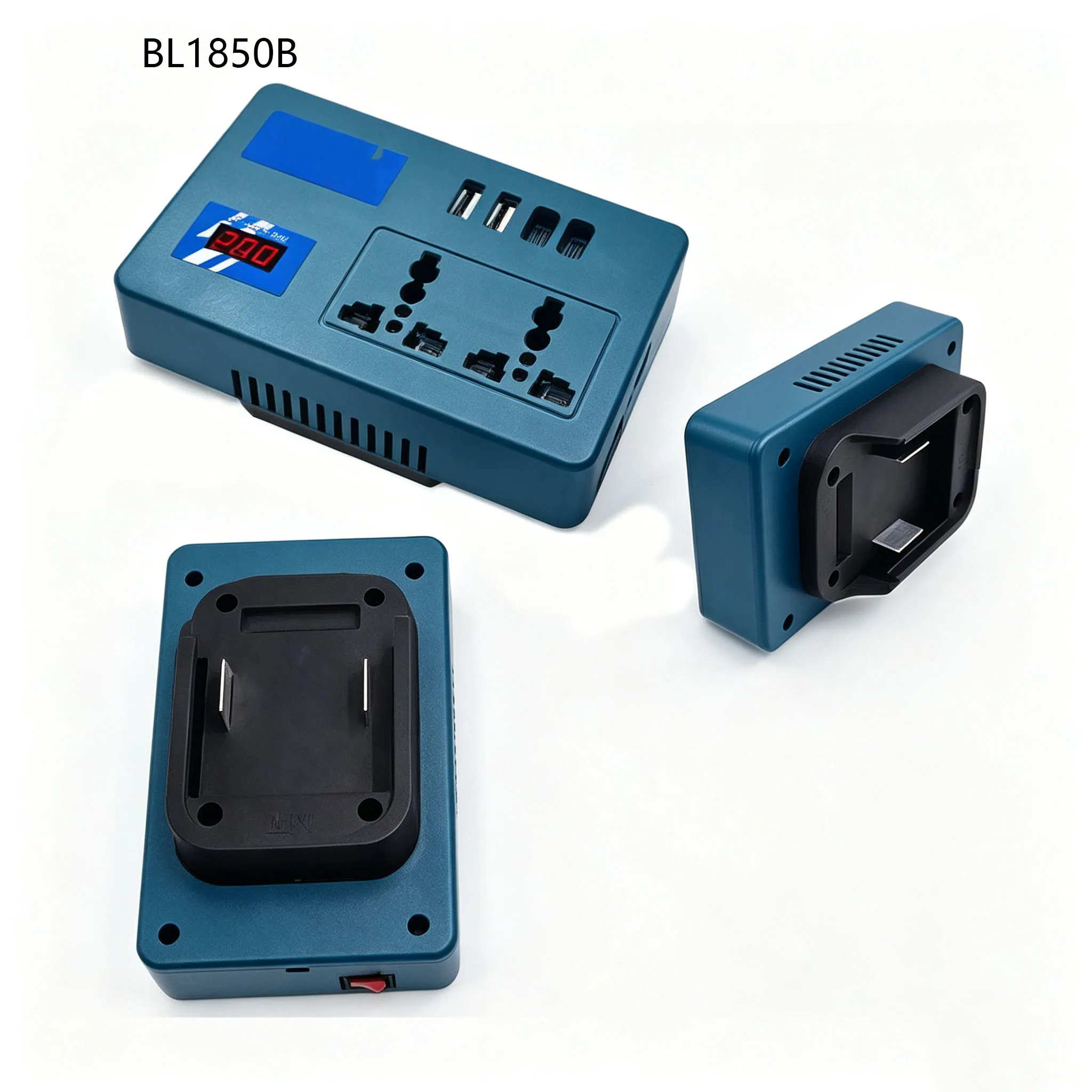 Portable Voltage Converter 21V To 220V Inverter Intelligent Voltage Detection Stable AC Output for Dark Blue For Outdoor Use