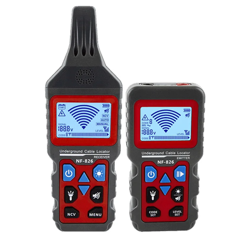 2026 Underground Wire Locator NF-826 Cable Fault Locator Underground Pipe Electrical Wire Locator Detector AC/DC 12-400V
