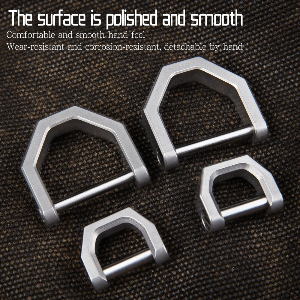 

Titanium alloy horseshoe mini D-type multifunctional accessories buckle car key chain EDC buckle