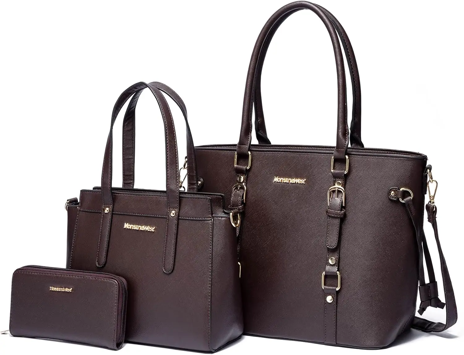 

3-Piece Women's Tote, Satchel & Wallet Set – Stylish Shoulder Handbags