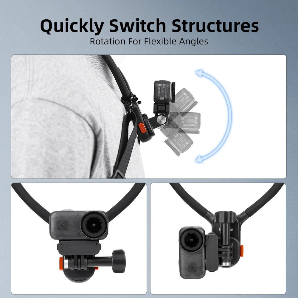 Flymile Nackenhalterung Brusthalterung für DJI Pocket 4/Action 6/Insta360 X6 Ace Pro 2/Gopro Zubehör Magnetische Schnellverschluss-Halterung – Detail 4