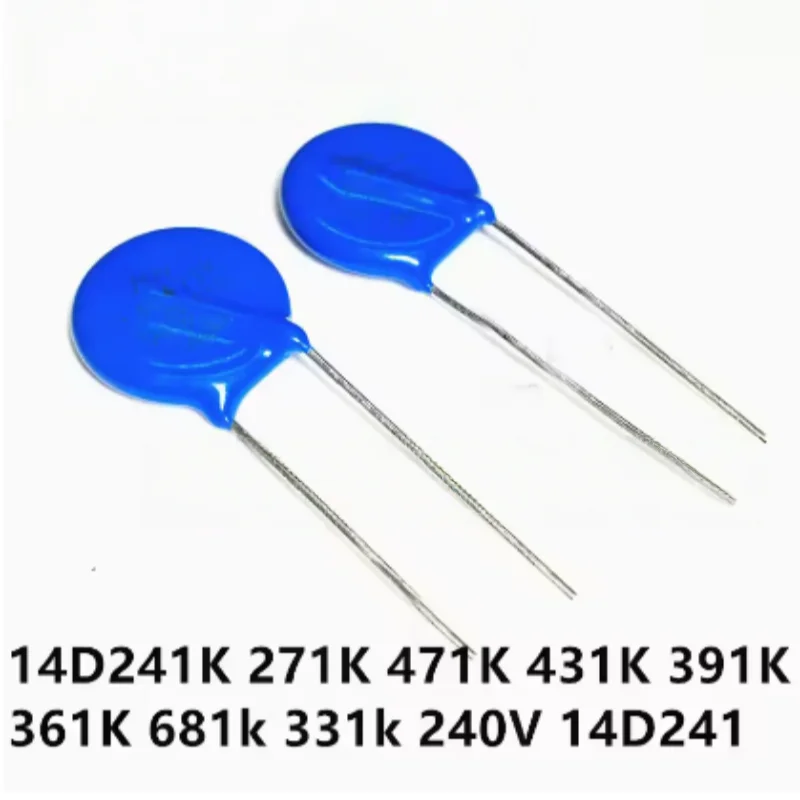 50PCS 14D241K 271K 471K 431K 391K 361K 681k 331k 240V 14D241 Varistor 14 d241k withstand voltage, voltage diameter