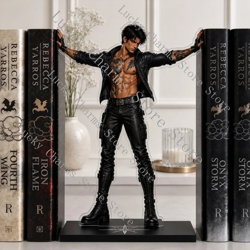 XadenBookshelf corner protectors，Fourth Wing Inspired Bookshelf Decor，XadenandVioletAcrylic holographic bookshelf display stand，