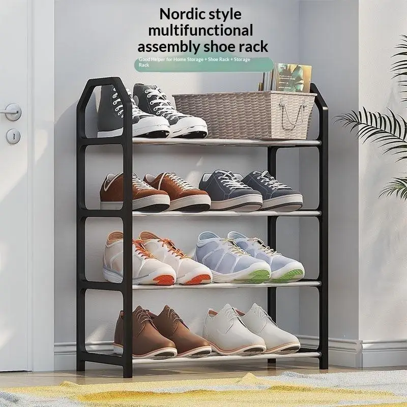 4/5 Tier Home Use Metal Shoe Rack Sturdy Durable Steel Frame Easy Assembly for Entryway Bedroom Small Apartment