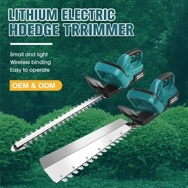 21V Cordless Electric Double-Edged Hedge Trimmer for Grass Bushes Hedge Pruning Lithium Battery Powered Industrial Mini