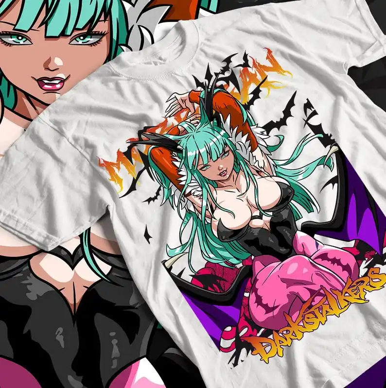 

Футболка Darkstalkers Morrigan Personality Clothes Plus Size Unisex для любителей аниме, высококачественная, популярная, мягкая, спортивная толстовка