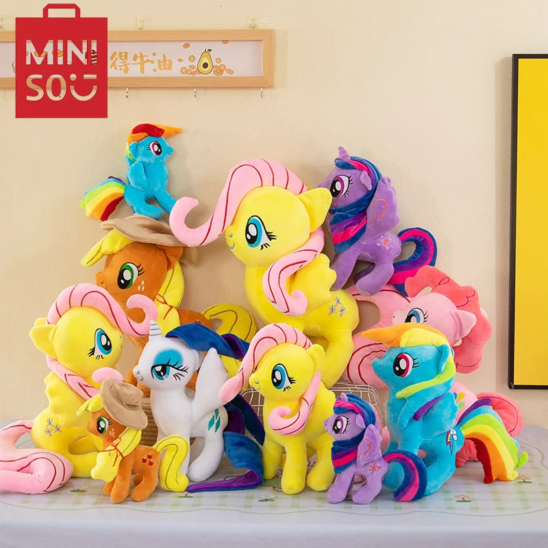 MINISO Kawaii liegendes Einhorn-Plüschtier, gefüllt, weich, niedlich, weiß, rosa, Pferd, Beschwichtigungspuppe, Spielzeug für Kinder, Mädchen, Geburtstagsgeschenk, Neu