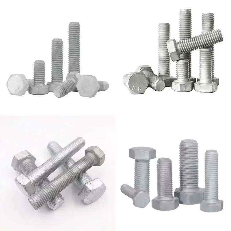 for 8.8 Grade Hex Bolts and Screws American Standard Hot Dip Galvanized Outer Hex High Strength Fasteners 1/2 3/8 5/8 Inch