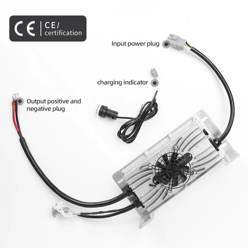 12V 24V 36V 48V 60V 72V 15A20A Waterproof Lead Acid LiFePO4 Battery Charger Electric Car Golf Cart Power Charger AC DC Plug
