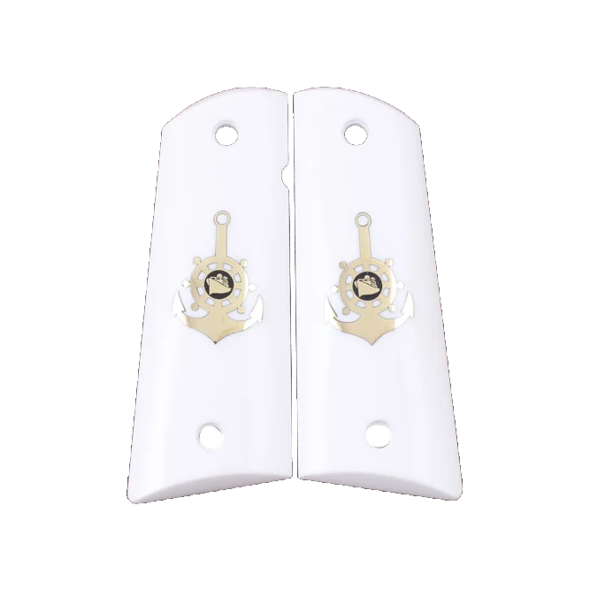 KSD Brand Colt 1911 FIT Model Compatible White Acrylic Grips