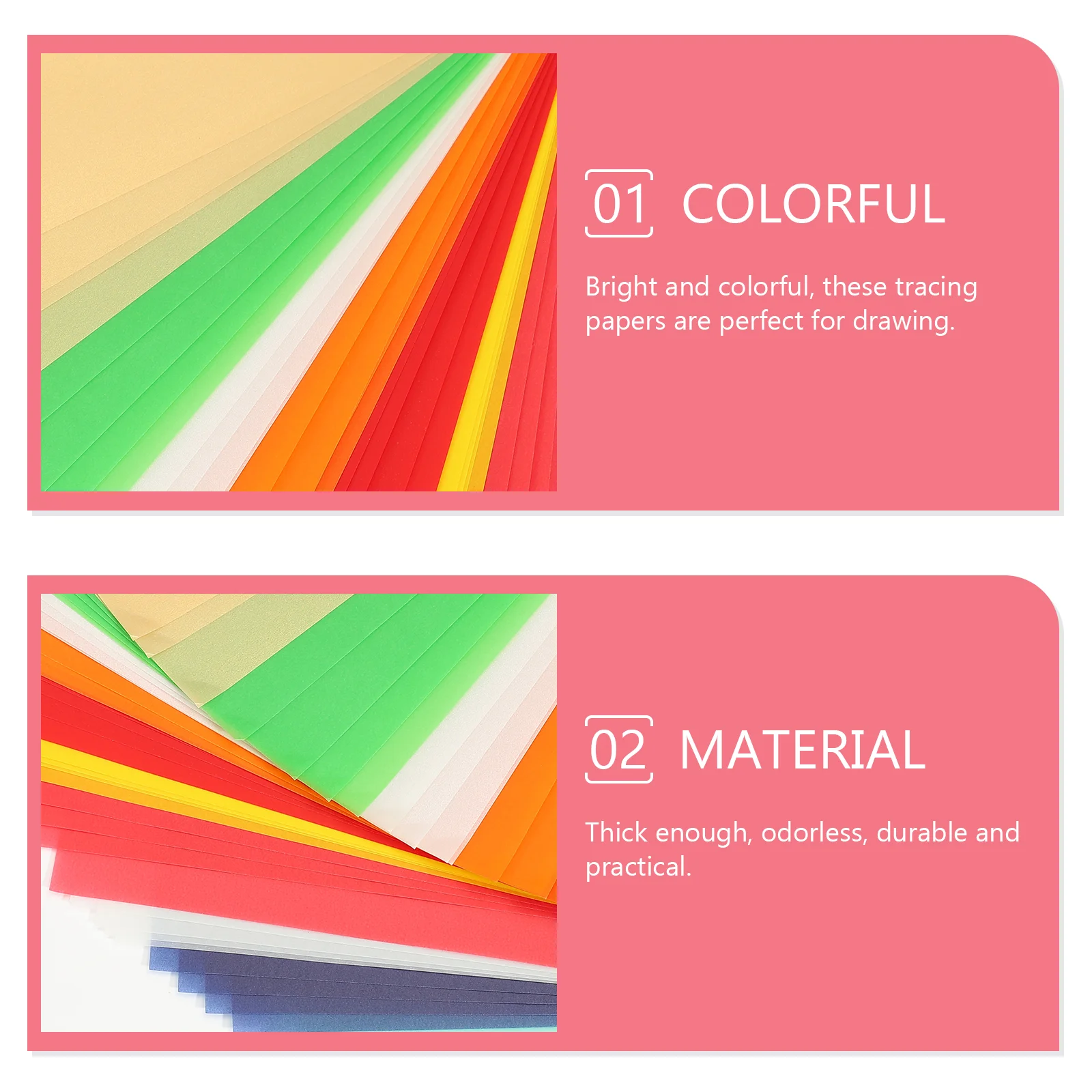 40 Sheets Tracing Assorted Colors Fade Resistant Thick Odorless Drawing Calligraphy Engineering Xerography