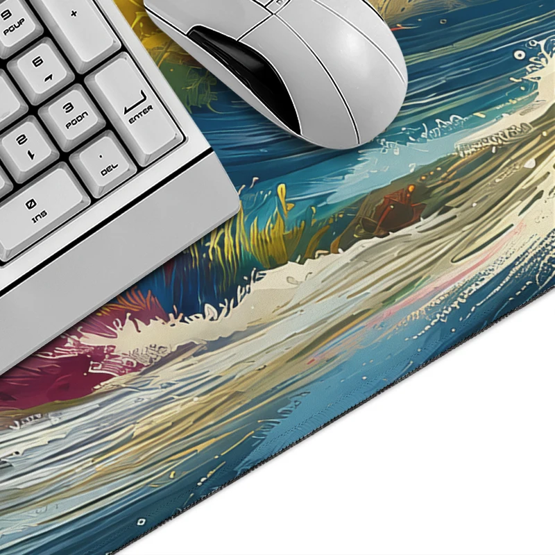 Mouse Pad Colorful Ocean Waves Gamer printon demand New Custom Mousepad XXL Carpet Office Table Mat Desktop Mouse Pad