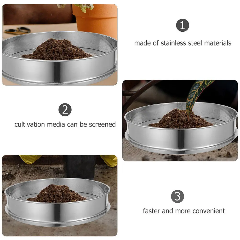 Garden Soil Sieve Large Compost Sifter Pan with Mesh Screen for Sand Dirt Potting and Gardening