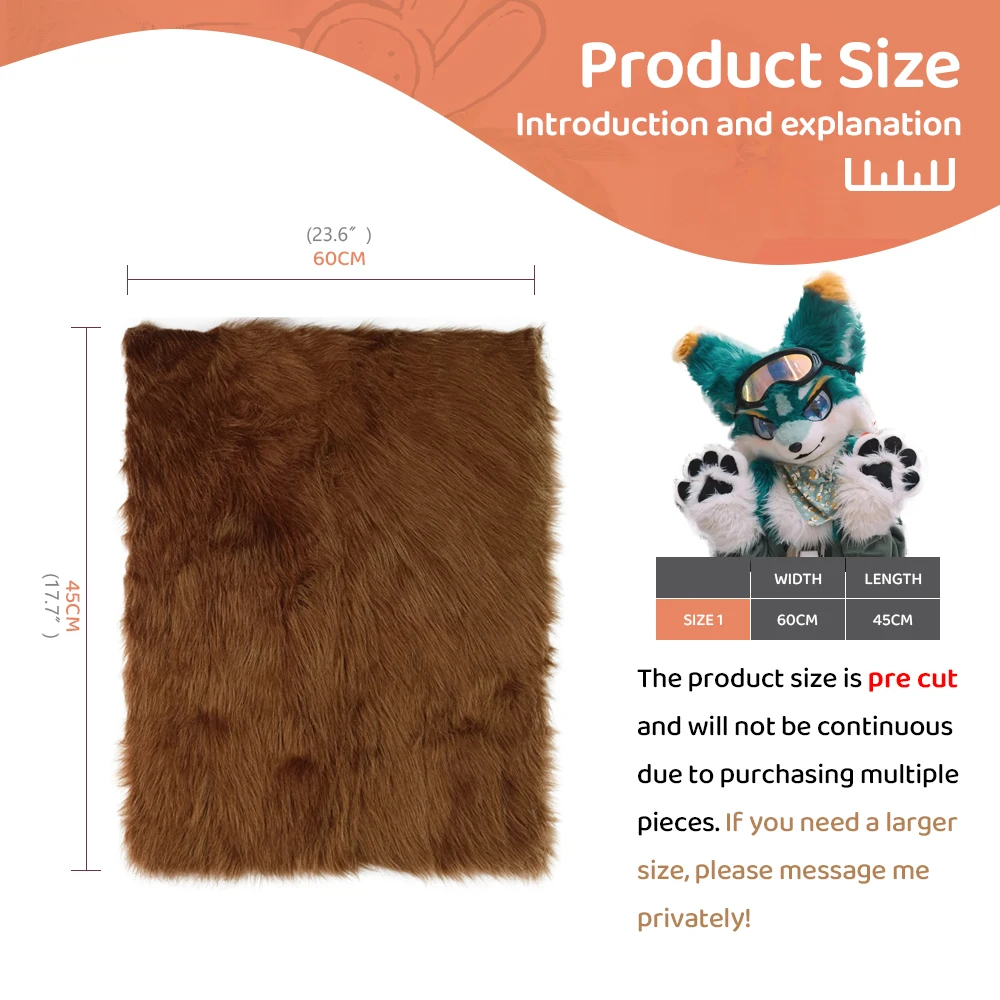 5cm Simulierter Kunstfuchs-Pelz 60x45cm Flauschiger Plüschstoff 100% Polyester DIY Puppen-Jacke Heimdekoration Material – Detail 2