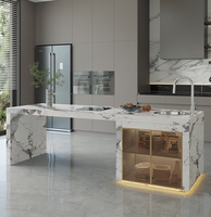 Island table integrated household rock slab guide table cabinet small apartment large flat floor open kitchen bar