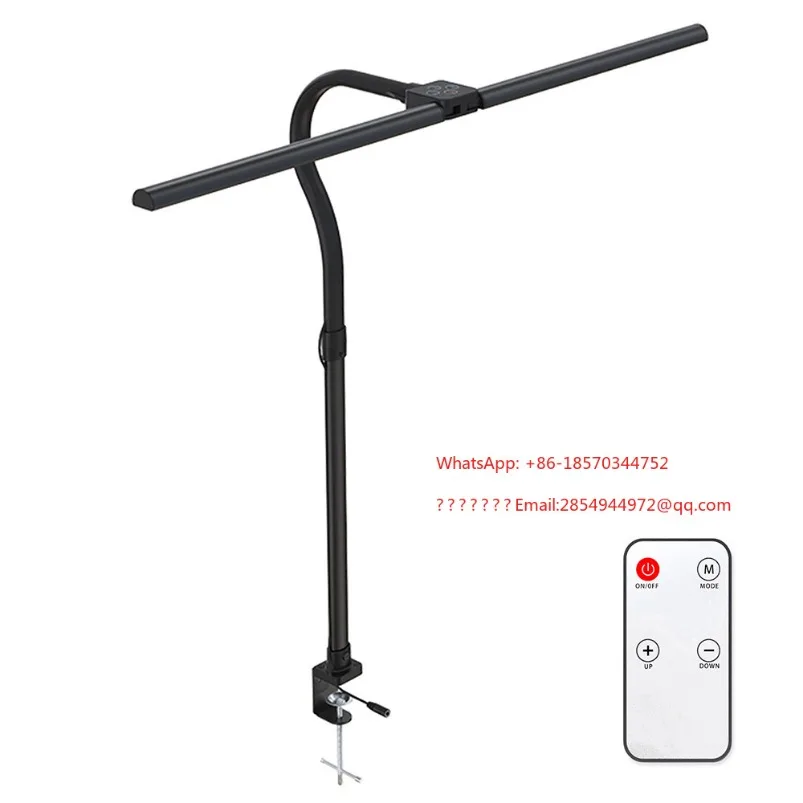 

L 24W Dual Head LED Clip on Lamp Remote Dimming Table Lamp