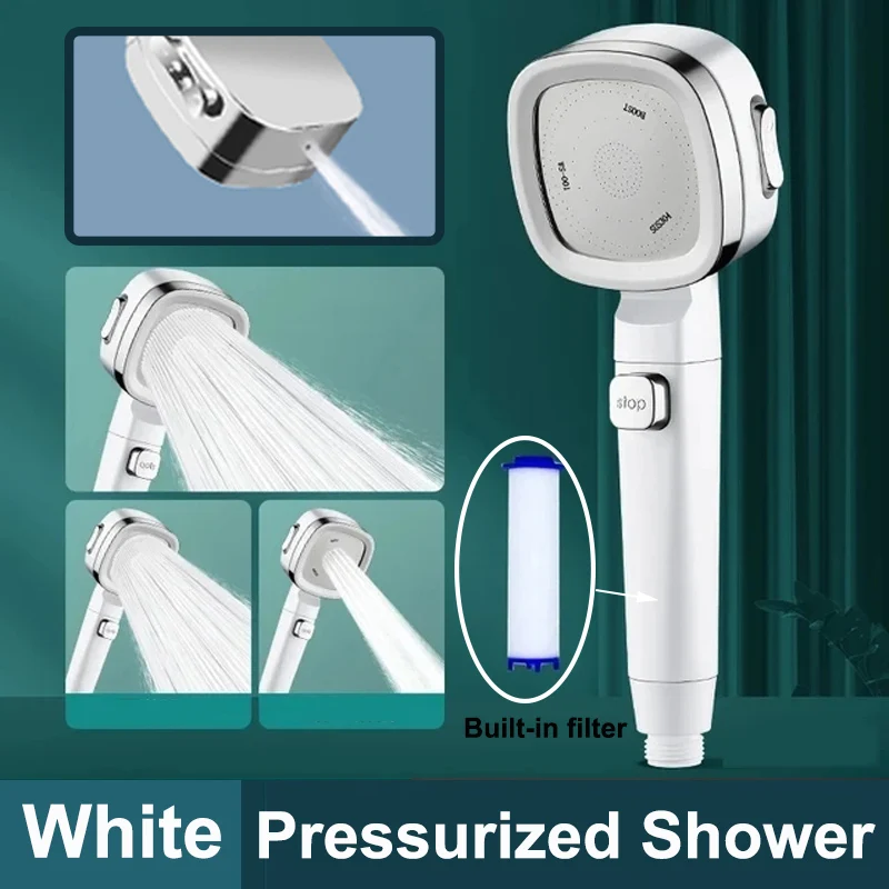 High Pressure Shower Head Water Upgraded Saving 3-Modes Shower Heads Adjustable Water Massage Sprayer Bathroom Accessories