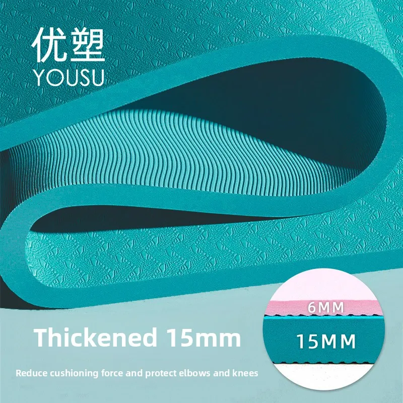 High Rebound Aerobics Yoga Mat Two Person Extra Large Wide TPE Shock Absorbing Anti Slip Gymnastics Mat Yoga Mats Exercise Mat