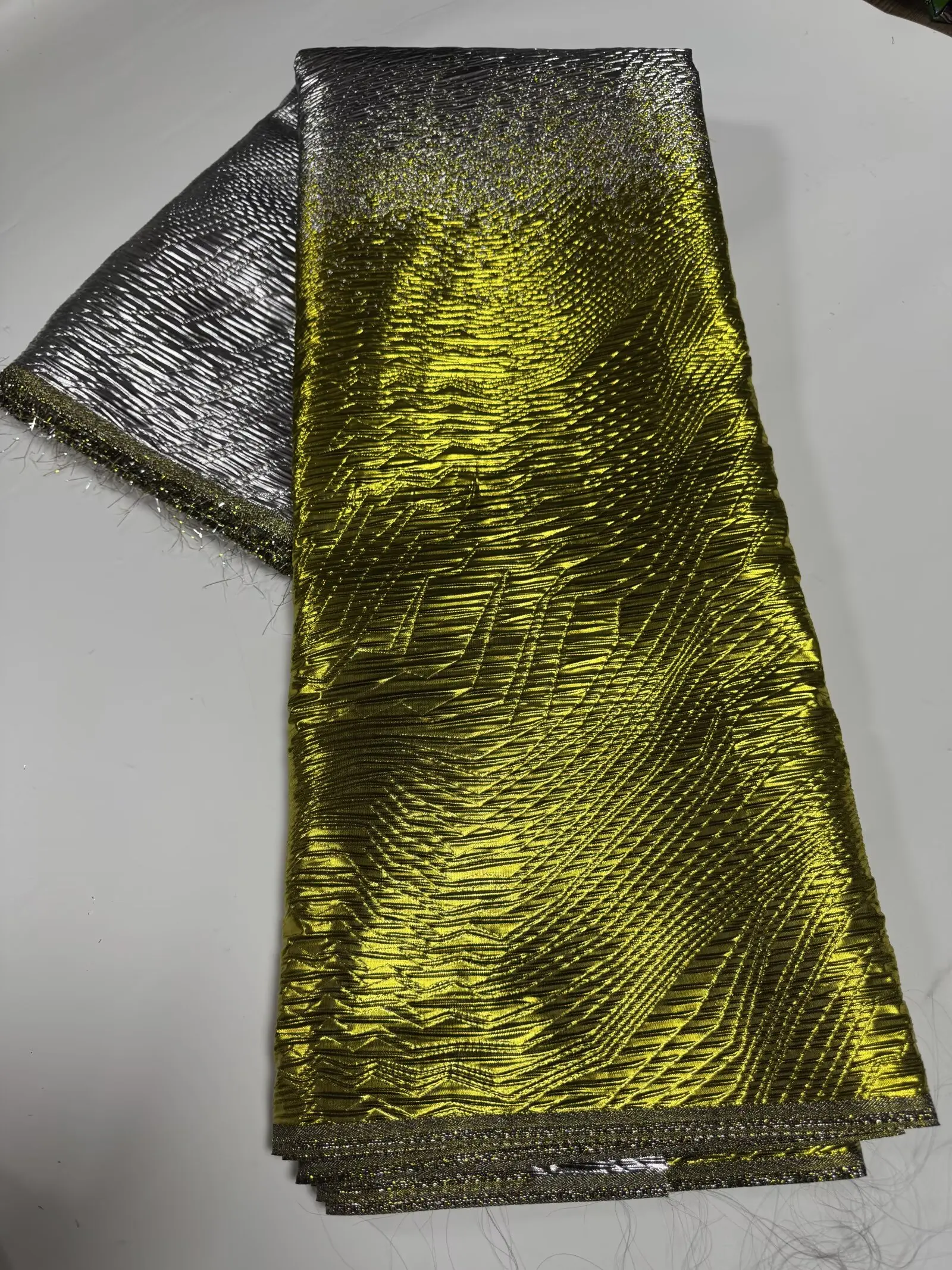 5Yards Brocade Jacquard Lace Fabric, Floral Pattern Design, 2025 African Ethnic Traditional Material For Evening Dress