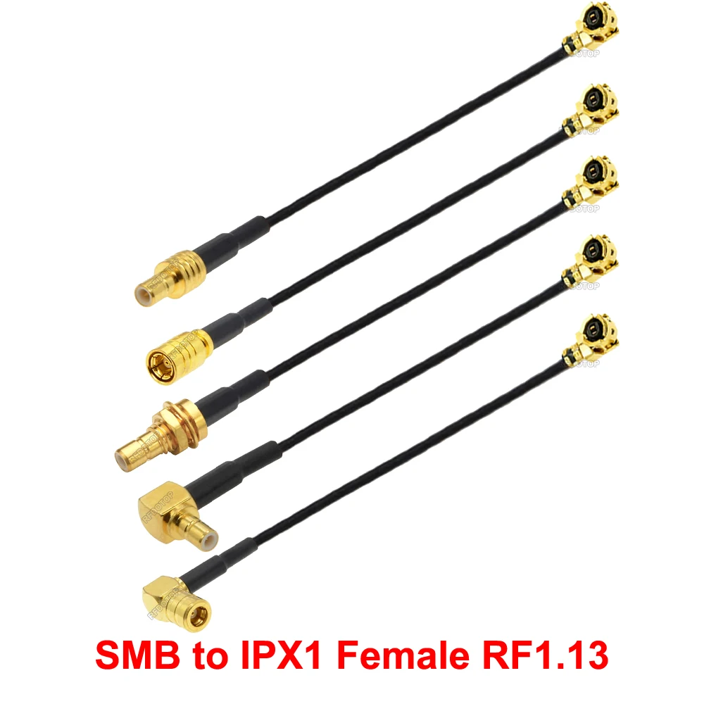 1PCS SMB Male Female Connector to uFL/MHF1/IPX1 Female RFΦ1.13 Cable Extension Pigtail uFL-SMB Radio Wifi Antenna RF Jumper