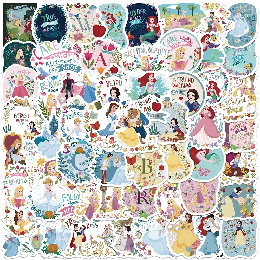 60 uds princesa sirena dibujos animados lindo pegatina papelería diario equipaje casco impermeable Navidad escuela recompensas regalo pegatinas