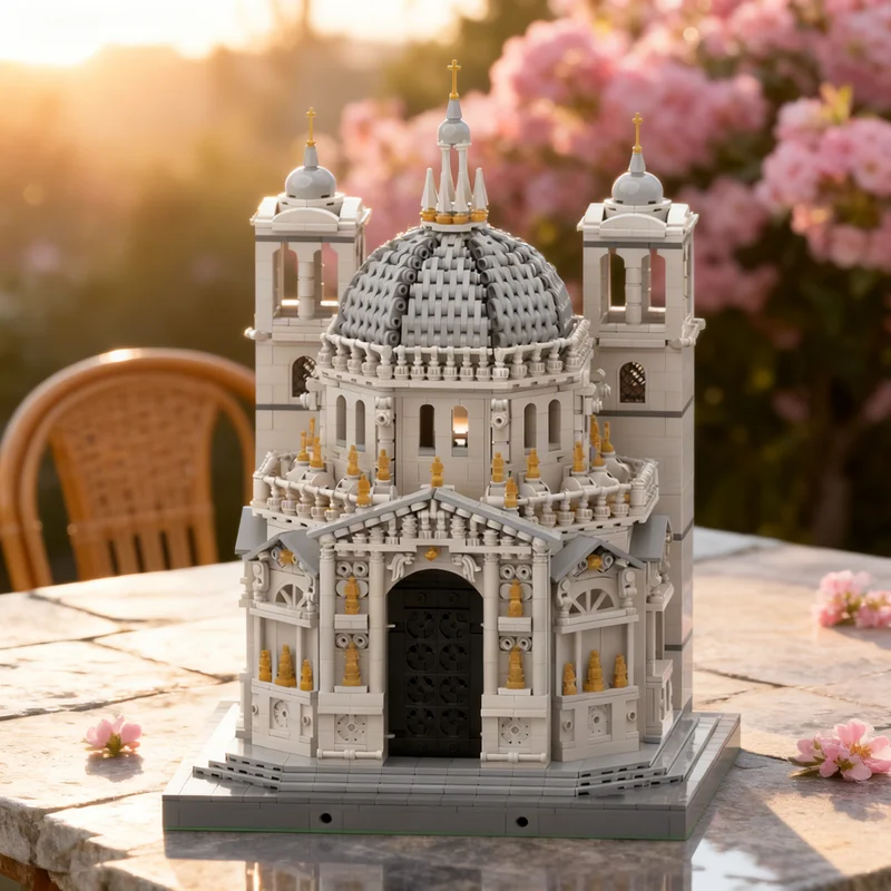 

4064 детали MOC: Модульная модель городской улицы Санта-Мария, строительные блоки, креативный подарок для самостоятельной сборки, декор для демонстрации, премиум-класс для взрослых