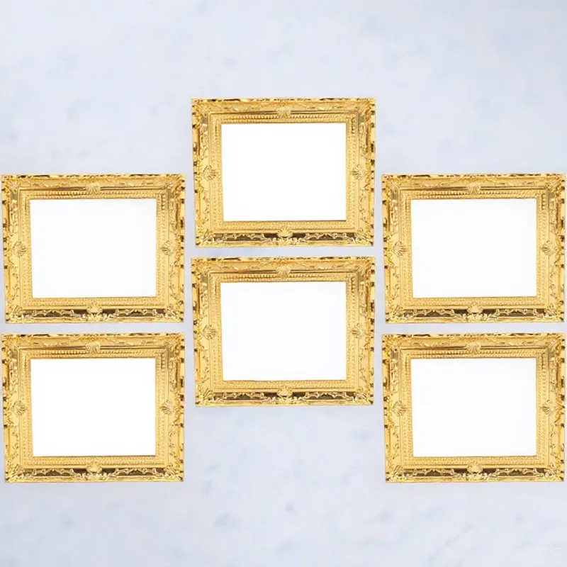 

6Pcs Mini Photo Frames Plastic Miniature Picture Frames for DIY Crafting Small House Decor Tiny Plastic Picture Frame Props