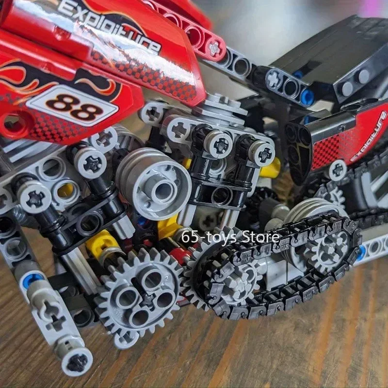 Bloques de construcción Technic para niños, juguete de ladrillos para armar motocicleta, ideal para regalo, código 378, piezas