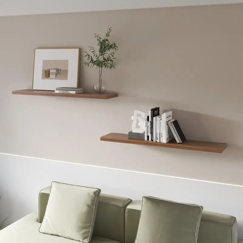 

Set of 2 Walnut Floating Shelves in Melamine Material