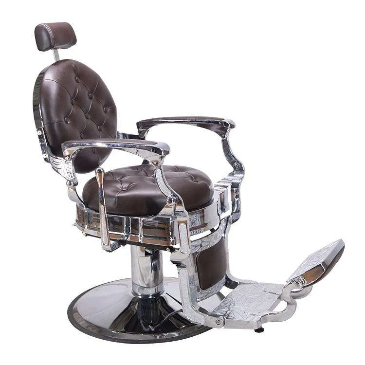 High-end Beauty Salon Hairdressing Chair Vintage Round Base Hydraulic Barber Chair for Wholesale - view 3