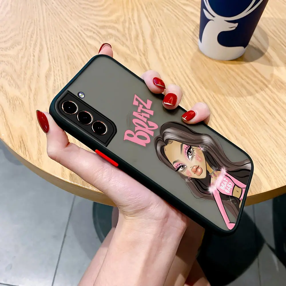 Bratz Doll Cartoon For Samsung S24 Case S21 FE S22 S23 Plus S10 Funda For Galaxy S24 Ultra Cases S9 Shockproof Matte Phone Cover