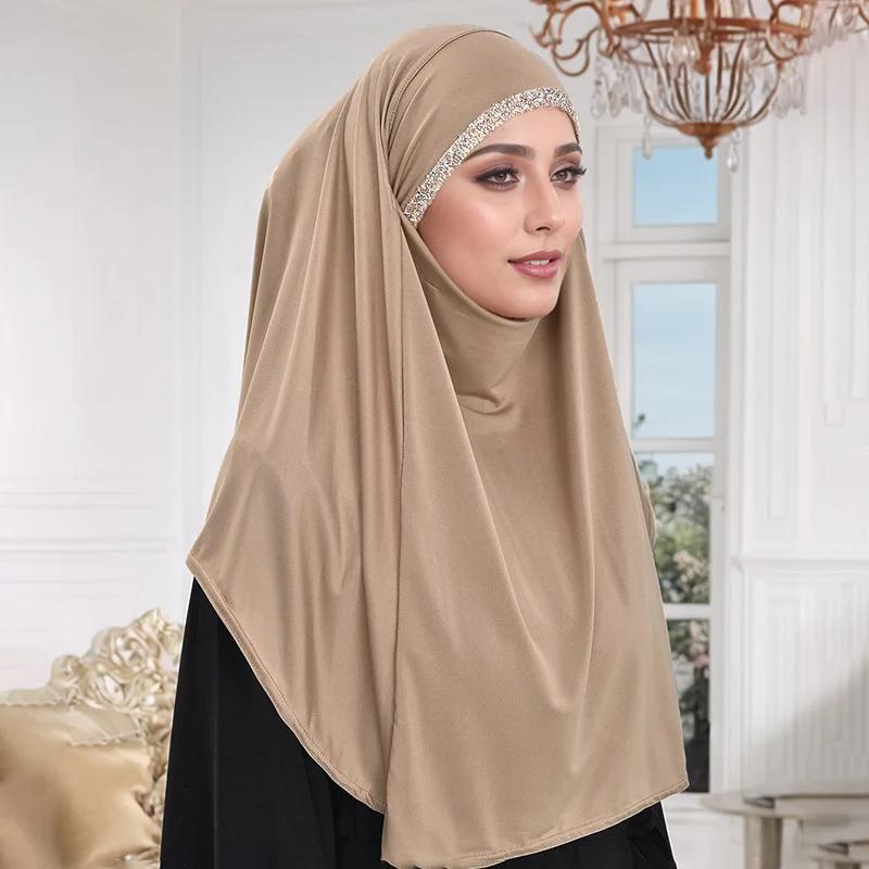 

Малайзия, Индонезия, новый удобный и удобный платок для актрисы, конопли, сплошной цвет, горячий бриллиантовый ремешок, модный пуловер, головной платок