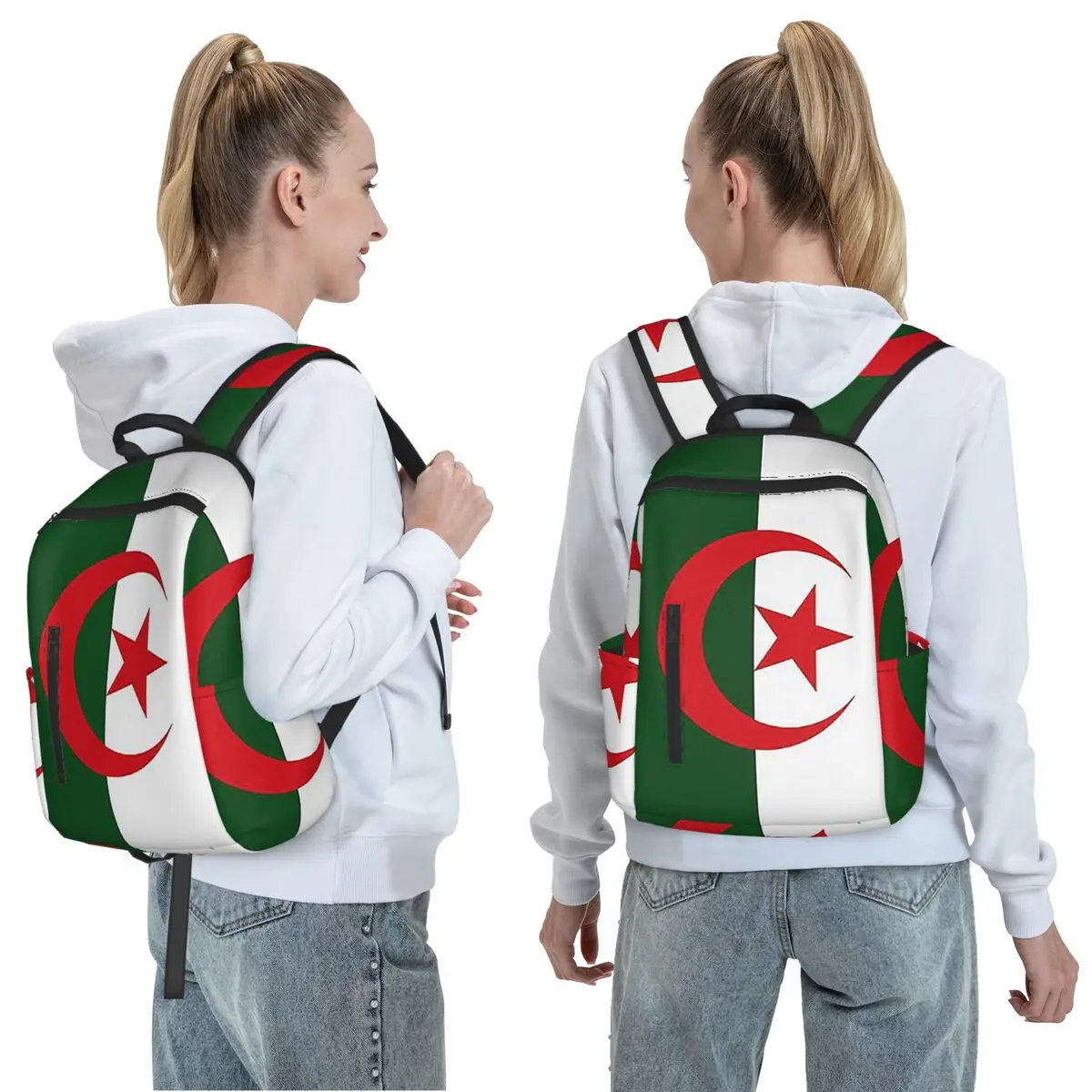 Algeria Official Flag Of Algeria Backpack Daypack Large Capacity Kids BookBag School Bag Shoulder Bags for Men Women