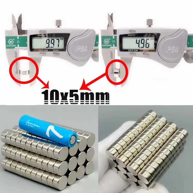 10x5mm 5/10/20/50/100/200pcs N35 Super Strong Magnet Powerful Neodymium Magnets 10*5mm Permanent Magnet 10*5 Craft Office Diy