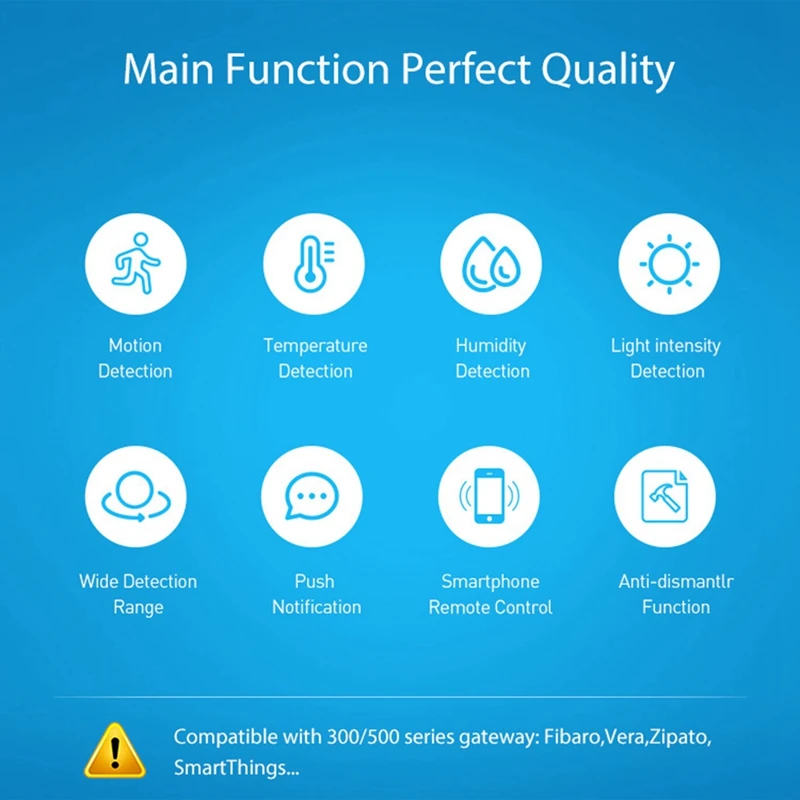 Z Wave Plus 700Series PIR Motion Detector With Temperature Humidity Light Sensor Work With Smartthing,Vera