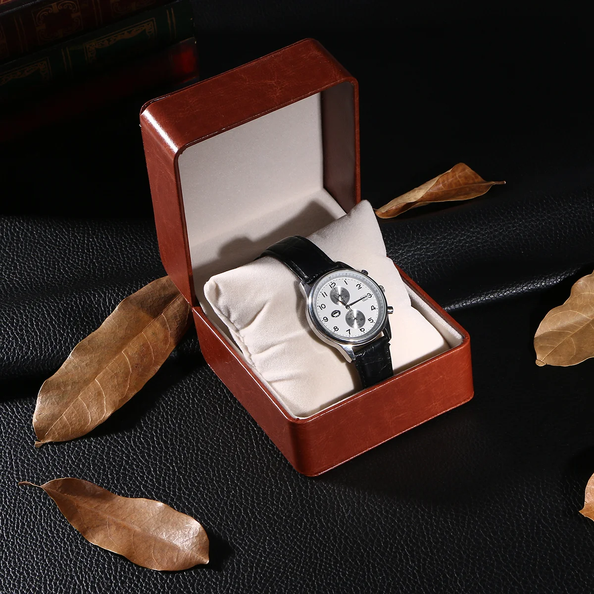 

Single Grid PU Watch Box Luxury Storage Case for Men Women Watch Holder Organizer Jewelry Display Gift Box Coffee