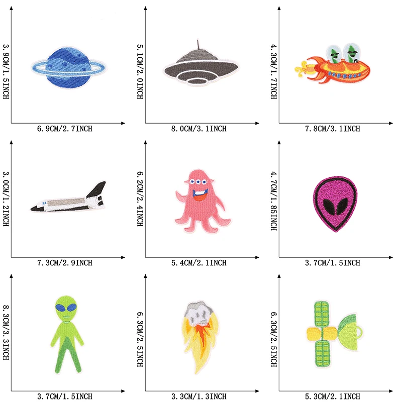 28 teile/los Space Star Patches Für Kleidung Kinder Jungen Eisen Auf Gestickte Jacken Rucksack Aufkleber Pack Diy Nähen Gemischte groß Parche – Detail 2