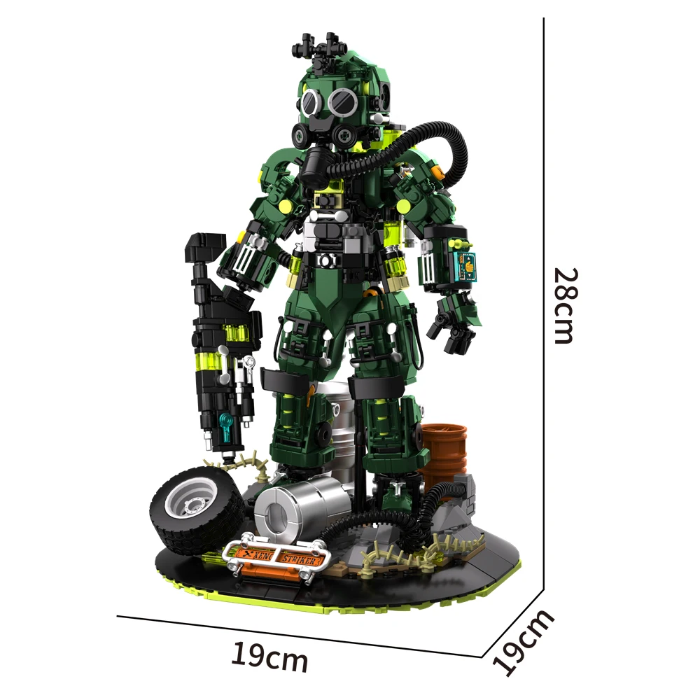 مجموعة مكعبات بناء الديكور المكتبي Xeno Strike المجمعة من ألعاب Mech Warrior هدية عيد ميلاد للأطفال