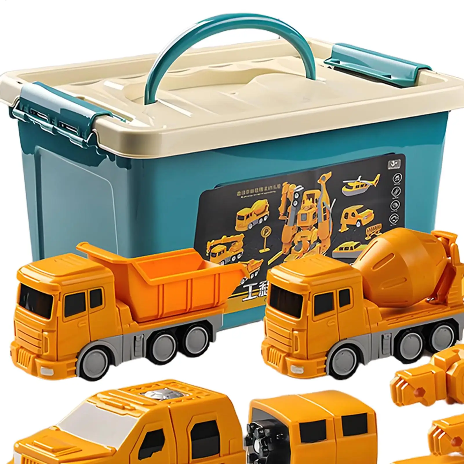 Carro de engenharia para meninos robô blocos de construção transformação magnética carro de engenharia montado brinquedo para alunos crianças vivendo