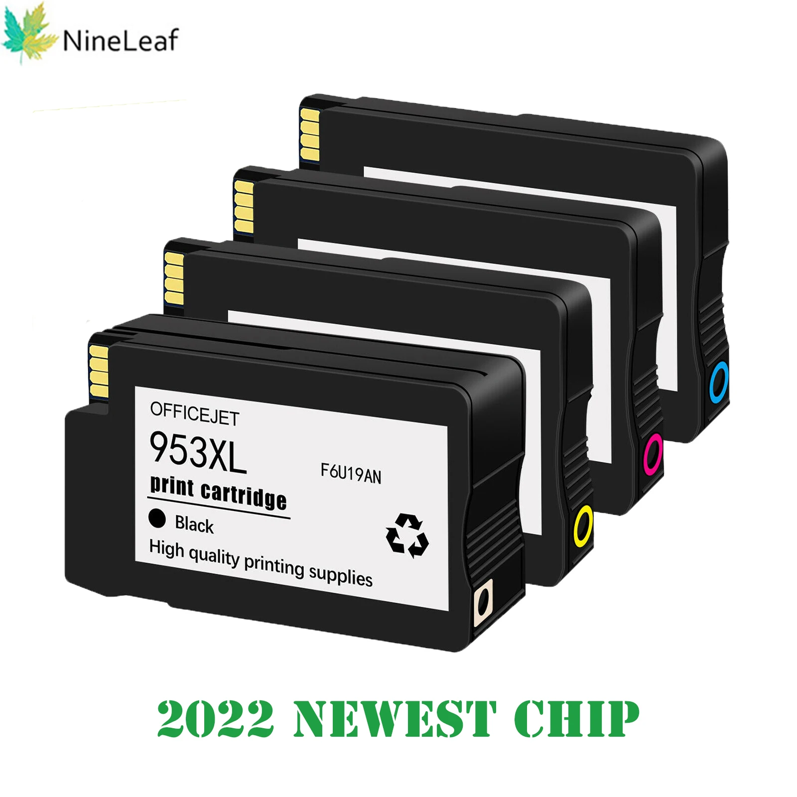 NineLeaf 블랙 마젠타 옐로우 953 교체용 잉크 카트리지, HP 오피스젯 프로 7740 8210 8218 8710 8715 8716 8718, 953XL