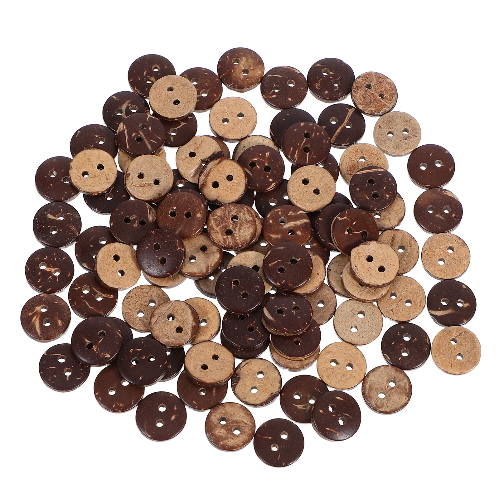 

100pcs Coconut Shell Buttons Natural Wood Boho Clothing Accessories Vintage Decorative DIY Sewing Supplies Handmade Craft