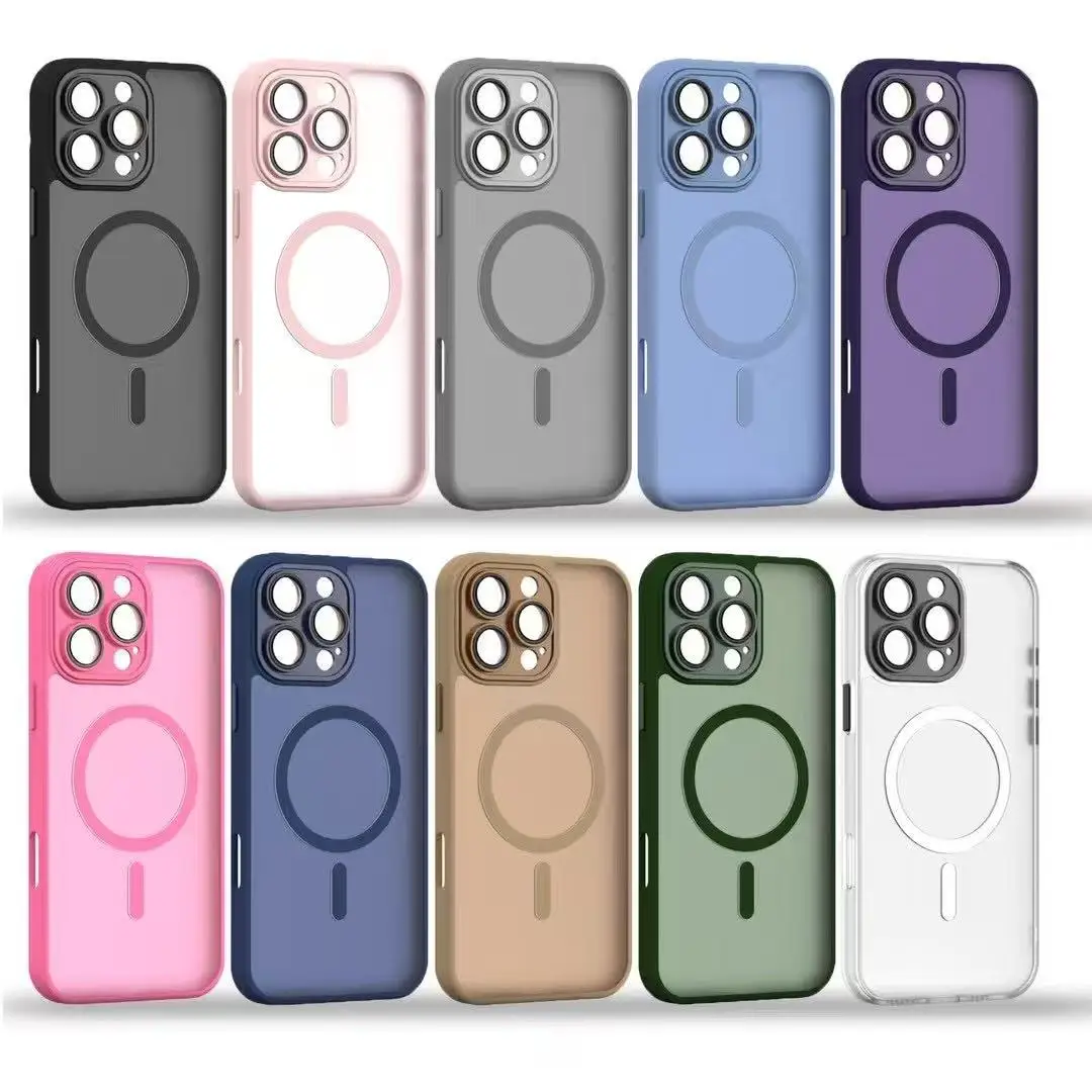 Magnetic Luxury Translucent Armor Shockproof Case For iPhone 16 15 14 13 12 11 Pro Max For Magsafe W