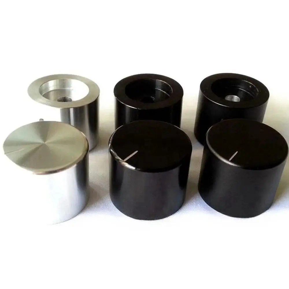 1Pcs 30x25mm Aluminum Volume Knob Aluminum Alloy CNC Machined Amplifier Volume Control Knob Anodized Surface 6mm Shaft Hole