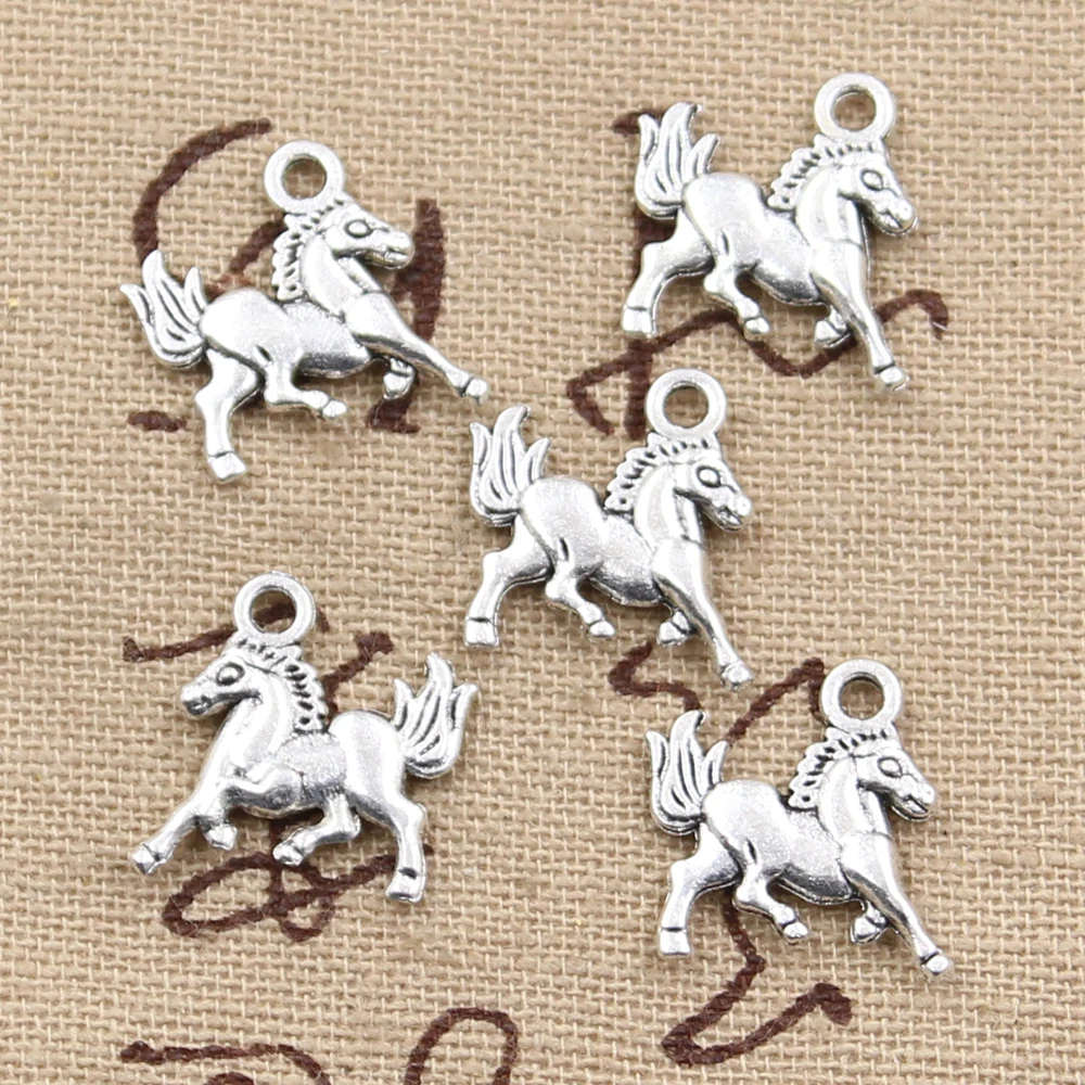 20pcs Charms Steed Horse 19x15mm Antique Silver Color Pendants Making DIY Handmade Tibetan Finding Jewelry