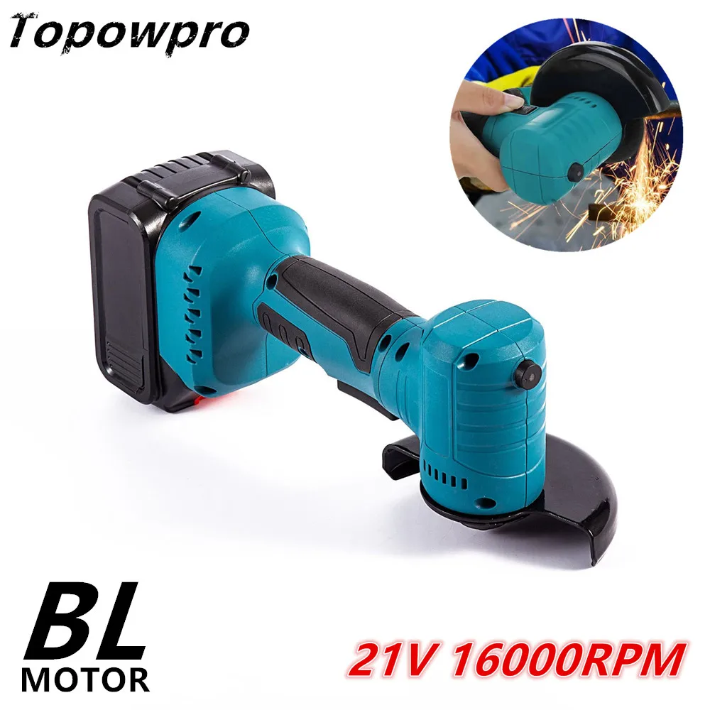 Brushless Electric Angle Grinder Cordless Mini Polishing Machine Cutting Grinder 180° Rotation For 18V Makita Battery