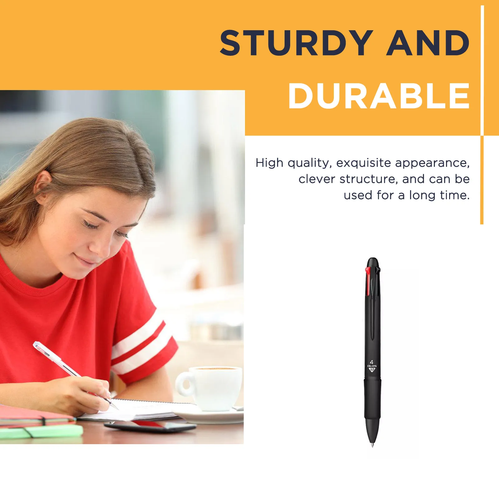 4-in-1 Multicolor Ballpoint Pen with Comfortable Grip Design Pen Suitable for Anniversary Celebration