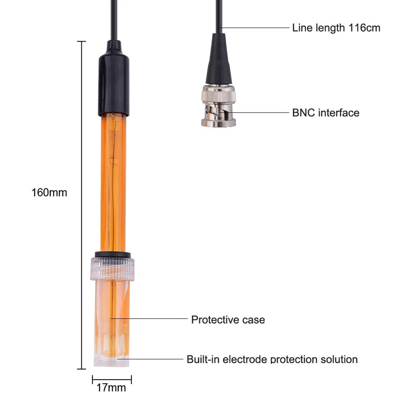 Sonda de eletrodo ORP para aquário e laboratório, Teste para laboratório hidropônico, Medindo a manta Redox, BNC Q9, conector durável