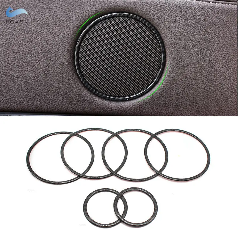 

For BMW X5 F15 X6 F16 2014 2015 2016 2017 2018 Carbon Fiber Door Speaker Ring Loudspeaker Cover Protective Trim
