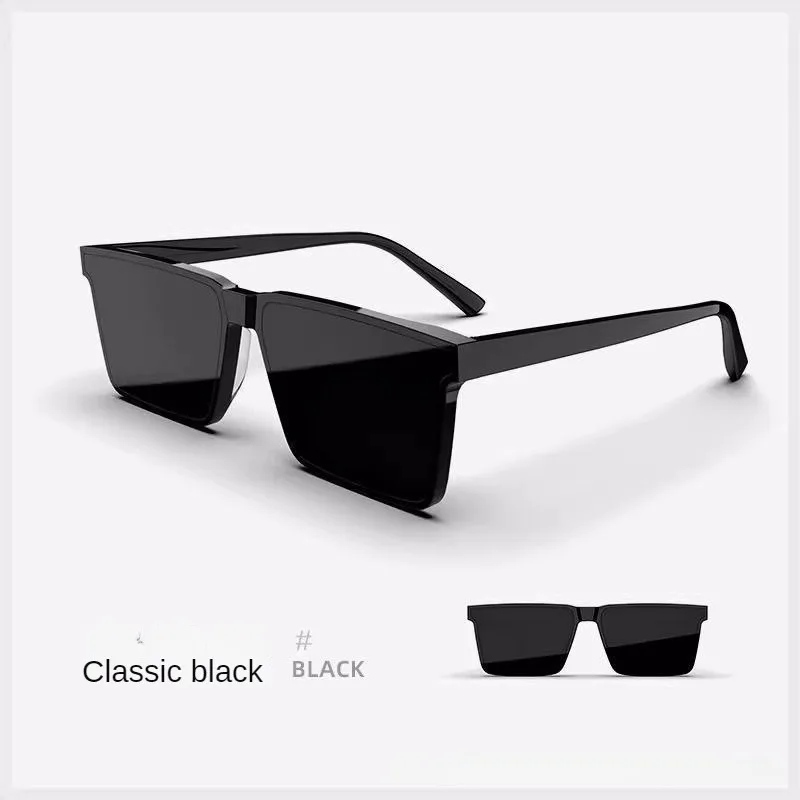 Men's Premium Geometric Square Fashion Glasses - High-Definition Lens for Driving & Casual Wear, Durable PC Frame