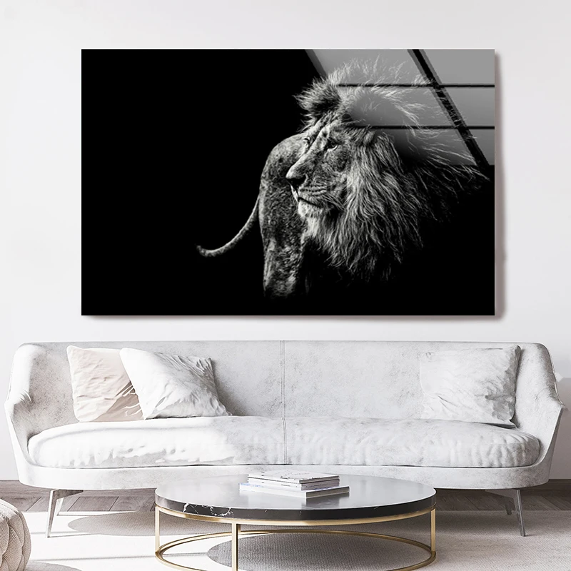 Lion in The Darkness Posters and Prints Canvas Painting Festival Gift for HerHim Wall Art Pictures Home Bar Room Decoration